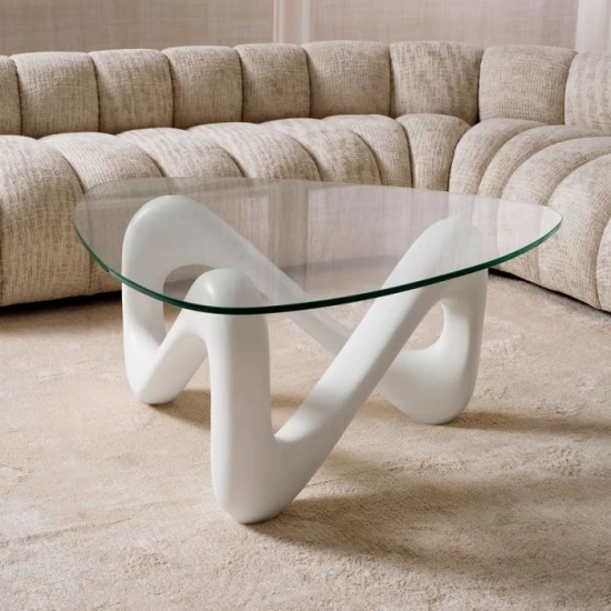 Aventura soffbord benvitt/klart glas 100.5 cm