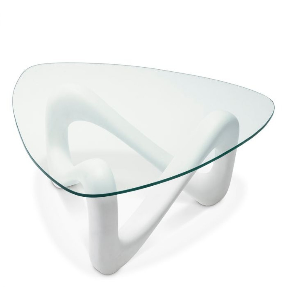 Aventura coffee table off-white/clear glass 100.5 cm
