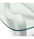 Aventura coffee table off-white/clear glass 100.5 cm
