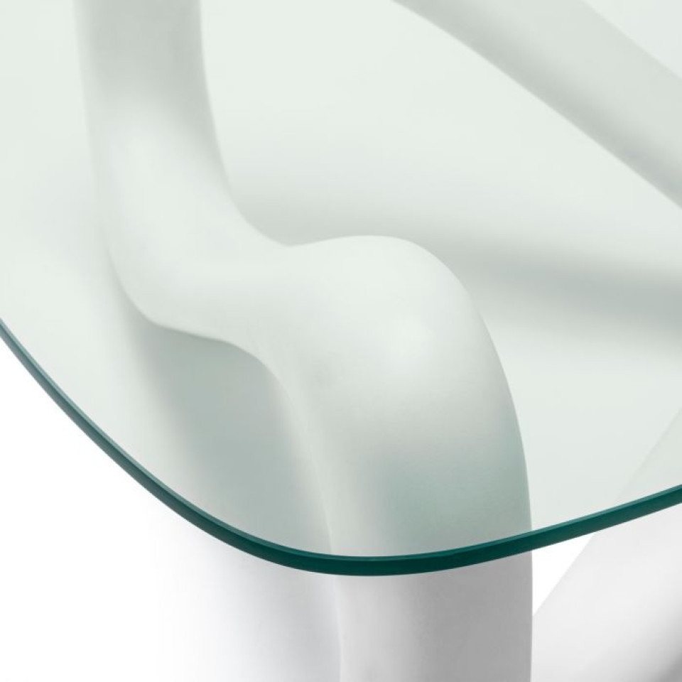 Aventura coffee table off-white/clear glass 100.5 cm