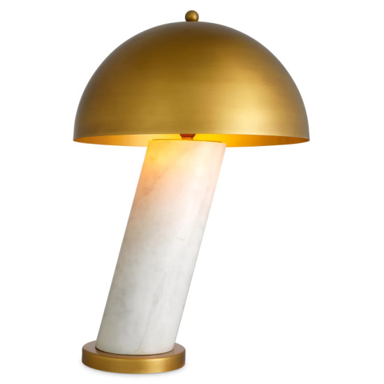 Daniel bordslampa vit marmor/antik mässing 74 cm