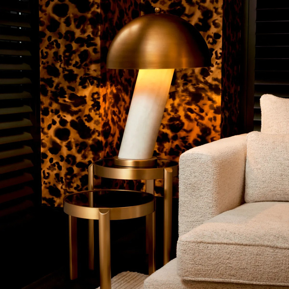 Daniel table lamp white marble/antique brass 74 cm Eichholtz Daniel table lamp white marble/antique brass 74 cm