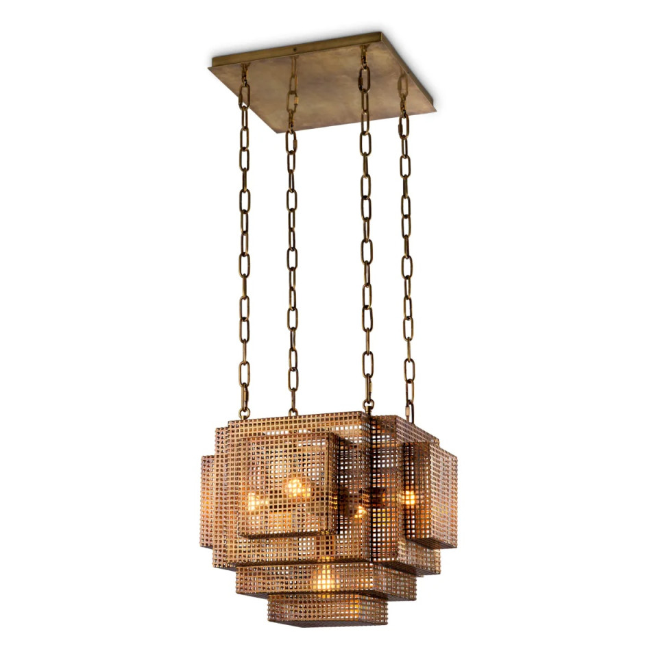Geary taklampa vintage mässing 46 cm