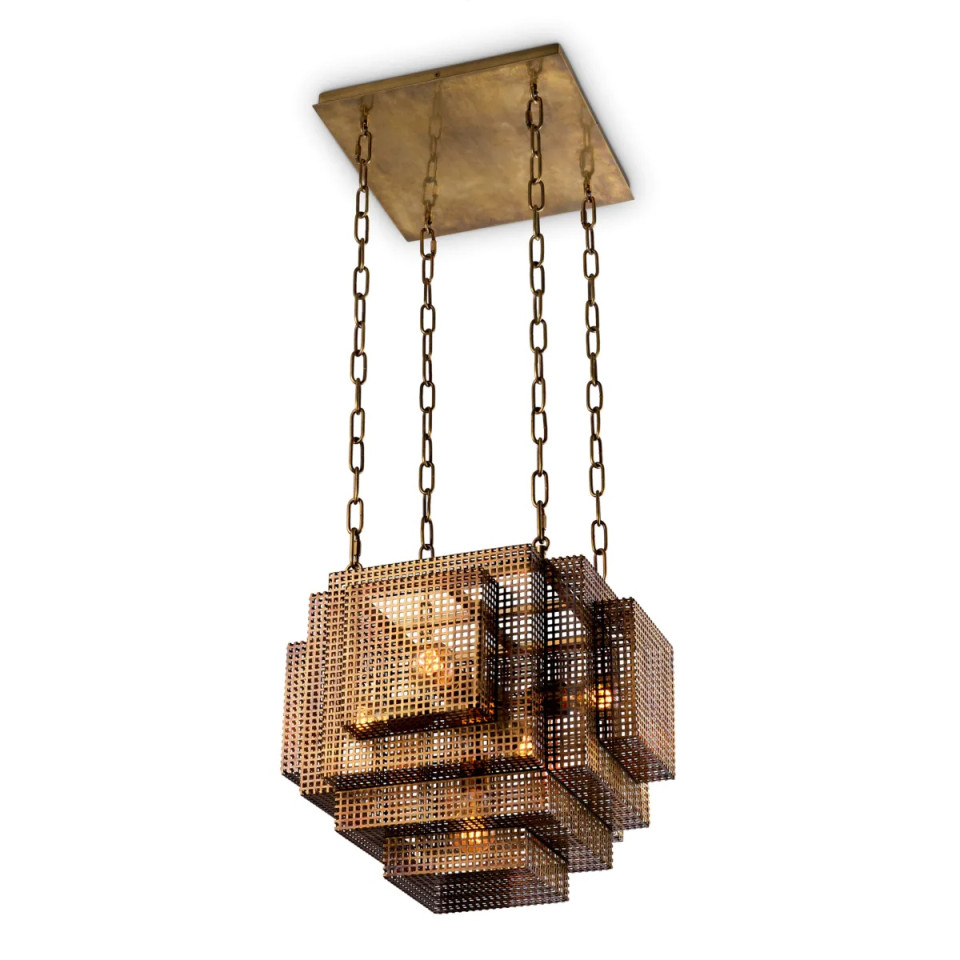 Geary taklampa vintage mässing 46 cm