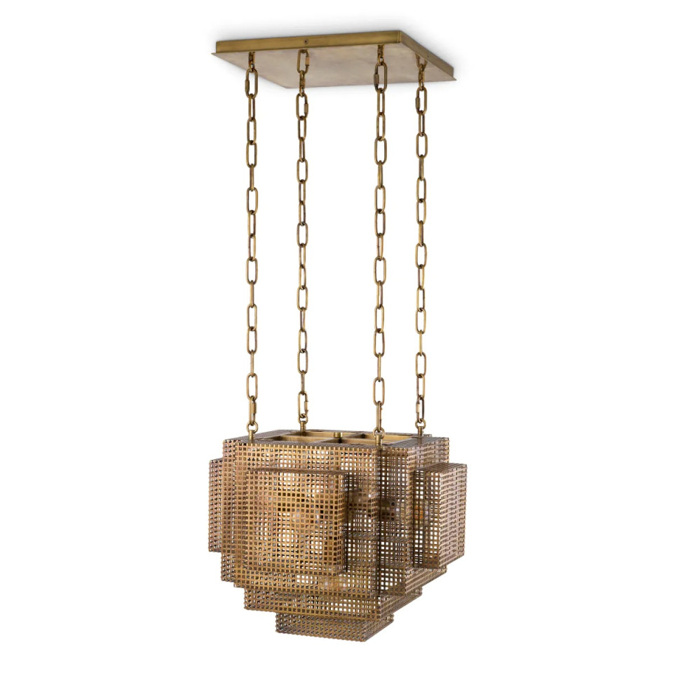 Geary taklampa vintage mässing 46 cm