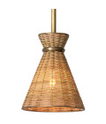 Kon Tiki taklampa naturlig rotting/vintage mässing 20 cm