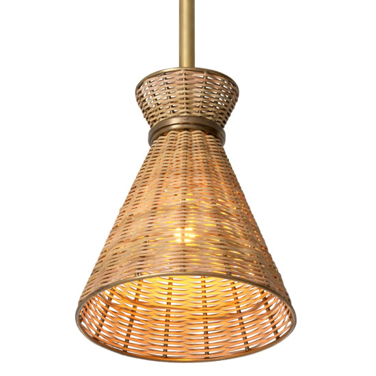 Kon Tiki taklampa naturlig rotting/vintage mässing 20 cm Kon Tiki taklampa naturlig rotting/vintage mässing 20 cm