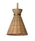 Kon Tiki taklampa naturlig rotting/vintage mässing 20 cm
