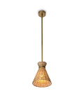 Kon Tiki taklampa naturlig rotting/vintage mässing 20 cm