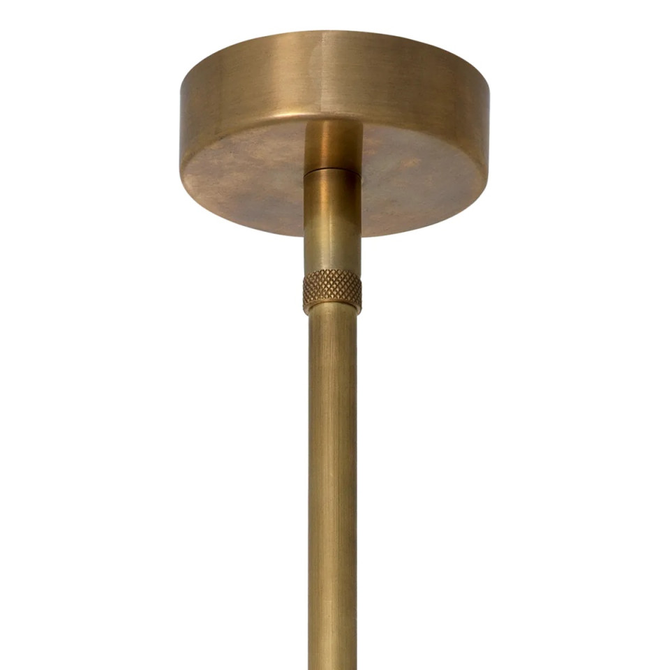 Kon Tiki taklampa naturlig rotting/vintage mässing 20 cm