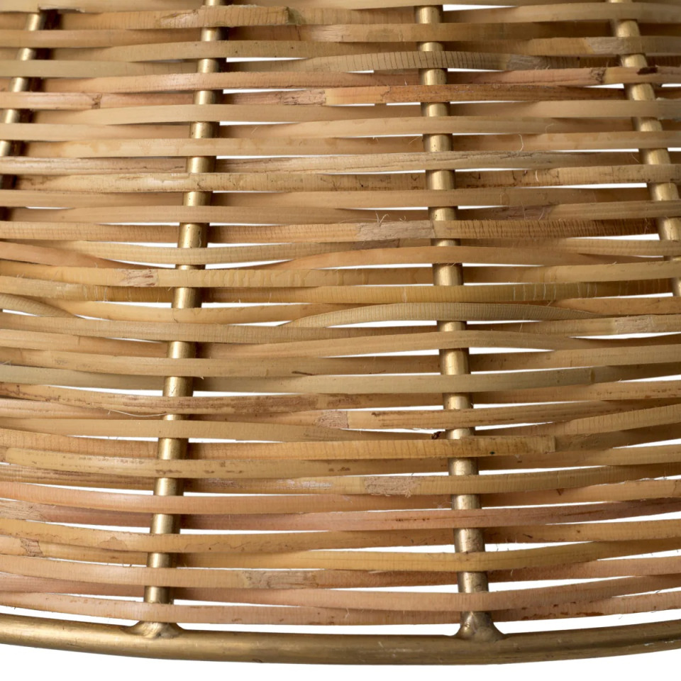 Kon Tiki taklampa naturlig rotting/vintage mässing 20 cm
