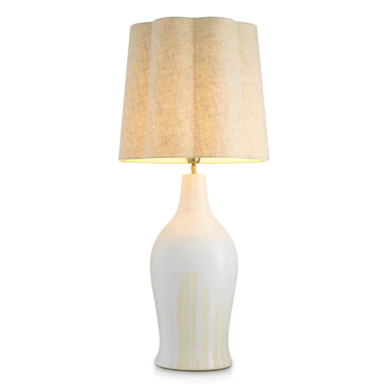Beatriz bordslampa vit/vintage mässing 97 cm