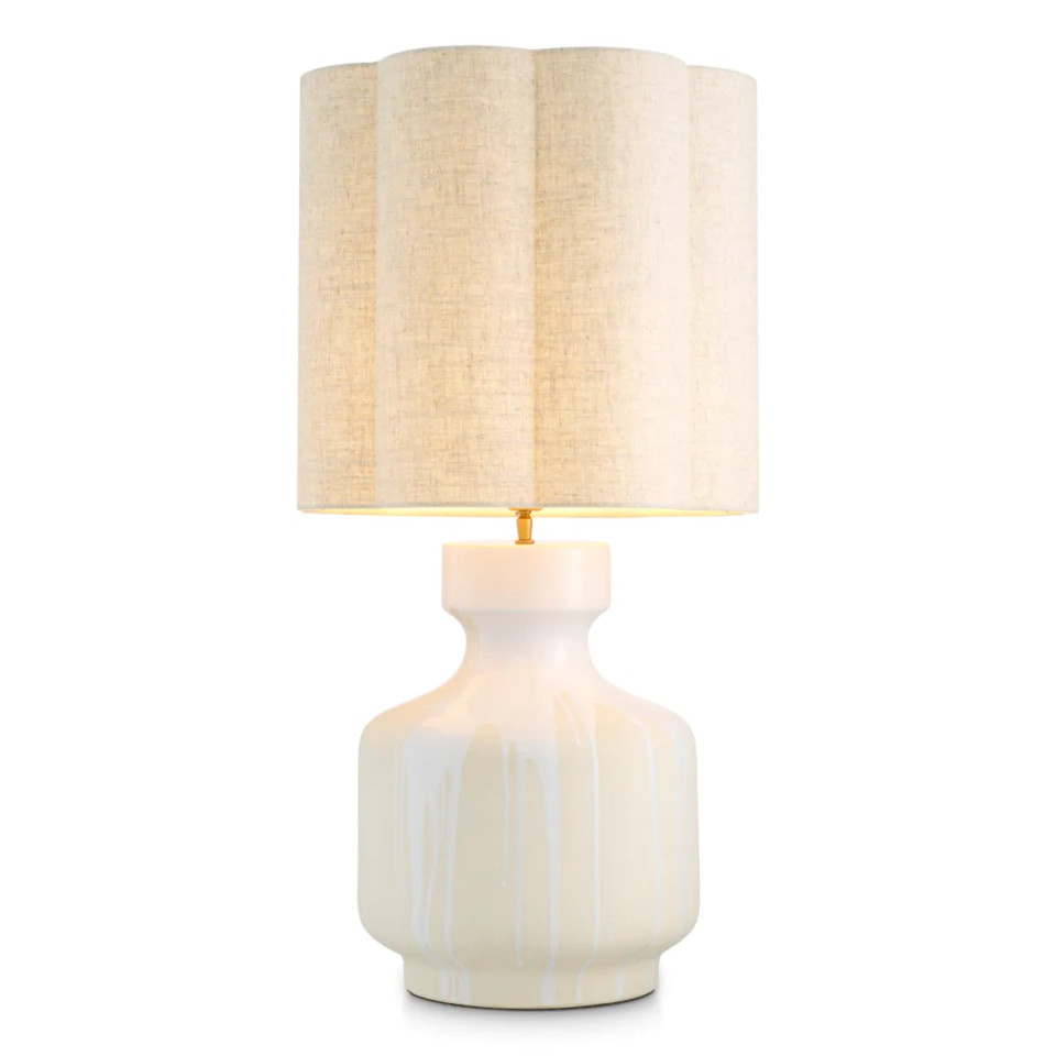 Lorena bordslampa vit/vintage mässing 86 cm Eichholtz Lorena bordslampa vit/vintage mässing 86 cm