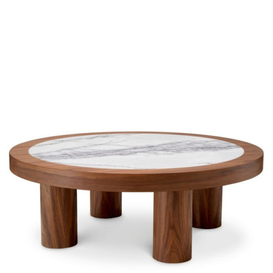 Presedio coffee table walnut veneer/marble 100 cm