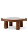 Presedio coffee table walnut veneer/marble 100 cm