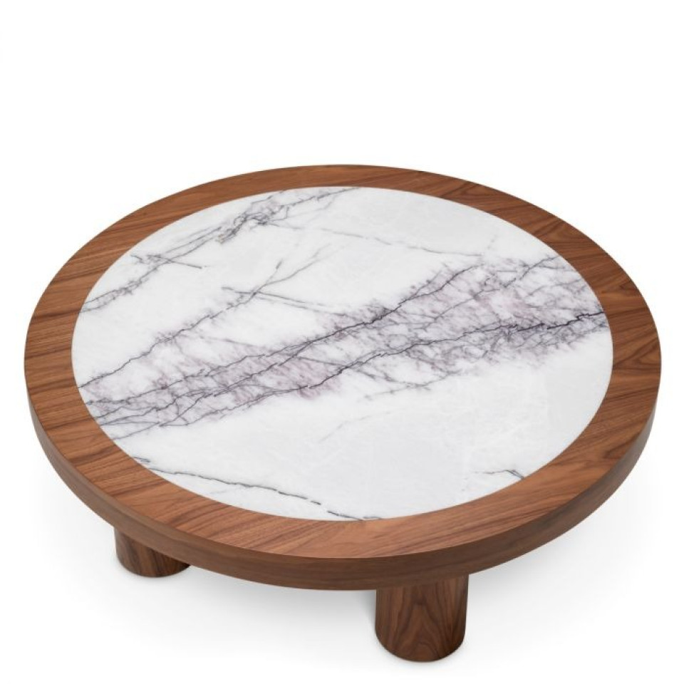 Presedio coffee table walnut veneer/marble 100 cm
