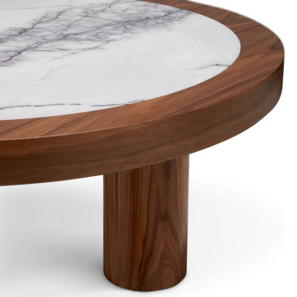 Presedio coffee table walnut veneer/marble 100 cm
