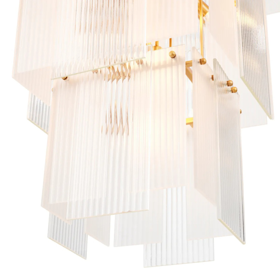 Giardano ljuskrona antik mässing/glas 63 cm