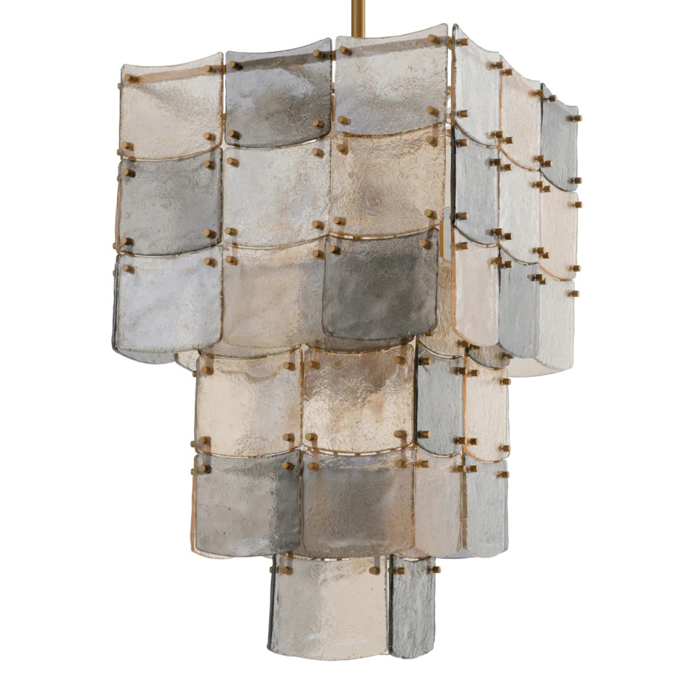 Laurent ljuskrona antik mässing/glas 56 cm