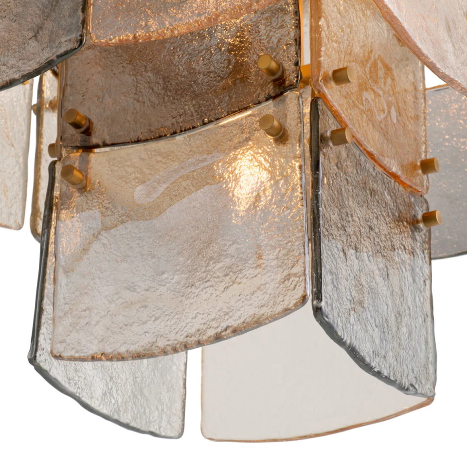 Laurent ljuskrona antik mässing/glas 56 cm
