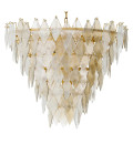 Rhombus L ljuskrona antik mässing/glas 90 cm
