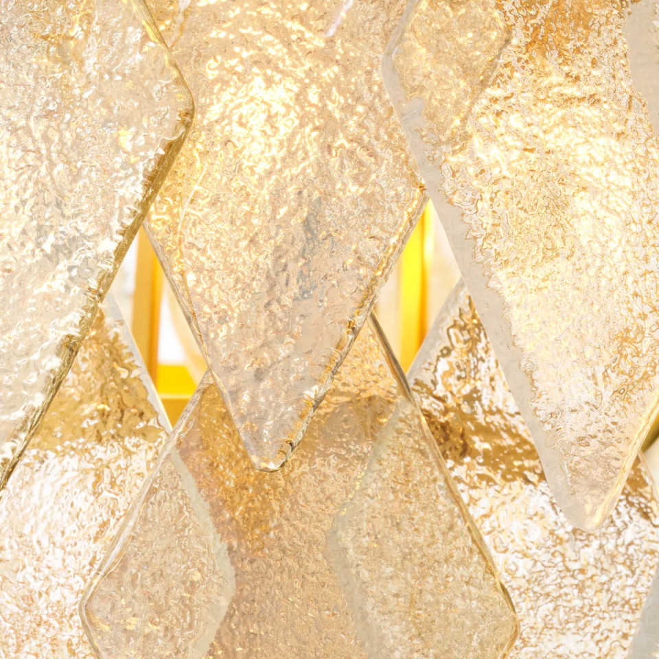 Rhombus S ljuskrona antik mässing/glas 65 cm