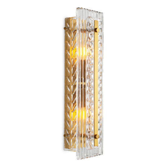 Luciene vägglampa antik mässing/glas 50 cm Luciene vägglampa antik mässing/glas 50 cm