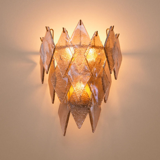 Rhombus vägglampa antik mässing/glas 36 cm Rhombus vägglampa antik mässing/glas 36 cm