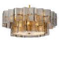 Silvano chandelier antique brass/smoke glass 88 cm