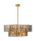 Silvano chandelier antique brass/smoke glass 88 cm