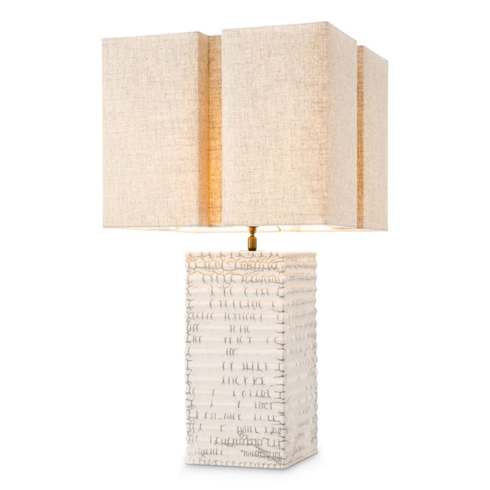 Division table lamp raku ceramic/crackled white 79 cm Eichholtz Division table lamp raku ceramic/crackled white 79 cm