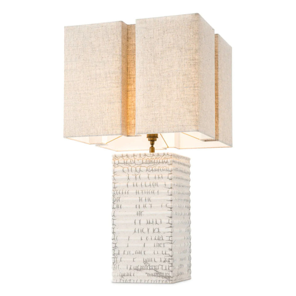Division table lamp raku ceramic/crackled white 79 cm Eichholtz Division table lamp raku ceramic/crackled white 79 cm