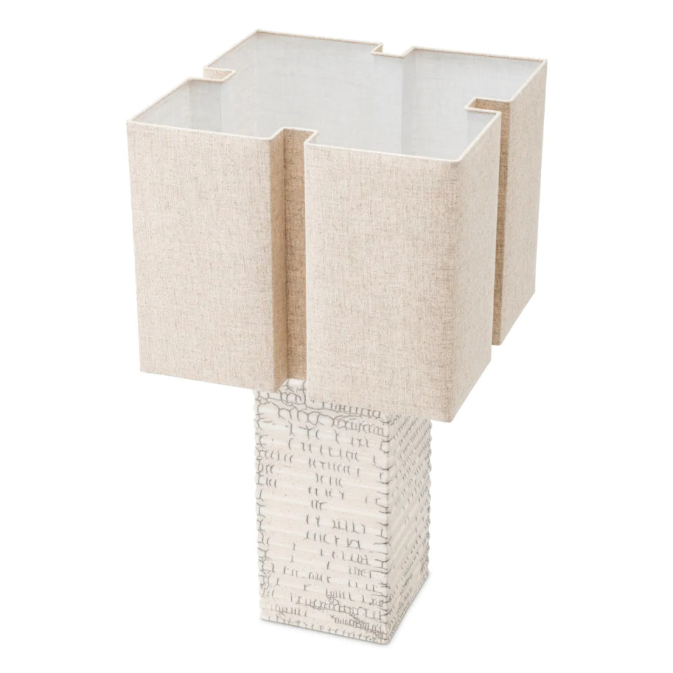 Division table lamp raku ceramic/crackled white 79 cm Eichholtz Division table lamp raku ceramic/crackled white 79 cm