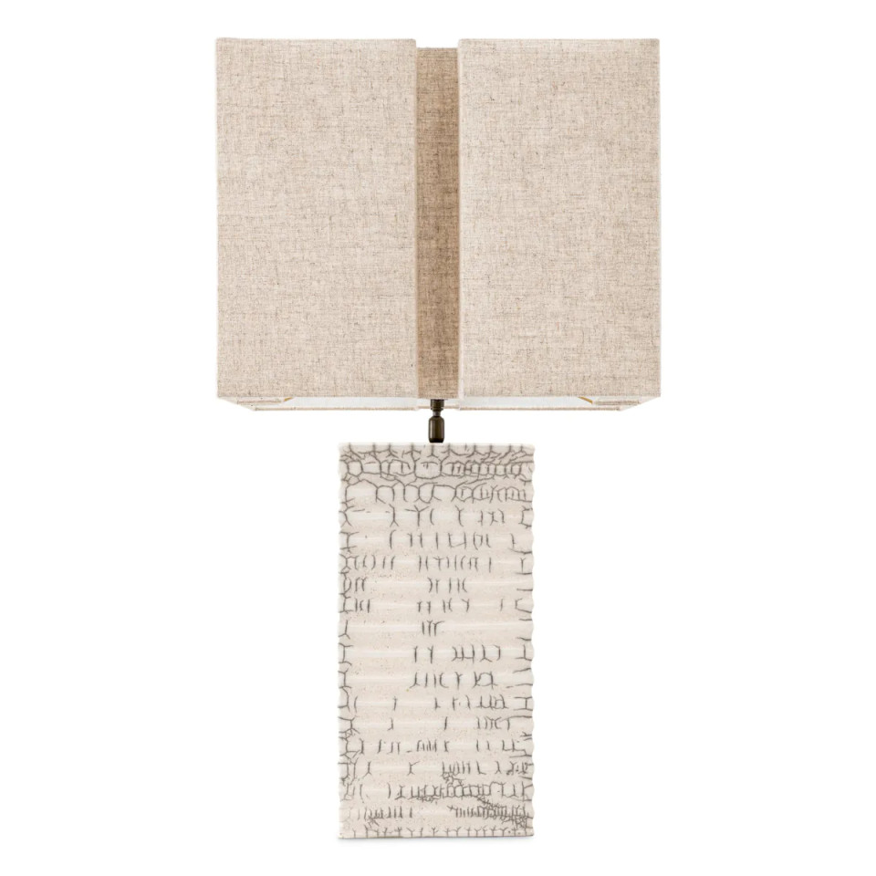 Division table lamp raku ceramic/crackled white 79 cm Eichholtz Division table lamp raku ceramic/crackled white 79 cm