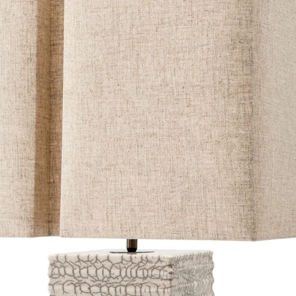 Division table lamp raku ceramic/crackled white 79 cm Eichholtz Division table lamp raku ceramic/crackled white 79 cm