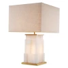 Fabiano bordslampa alabaster/antik mässing 77 cm