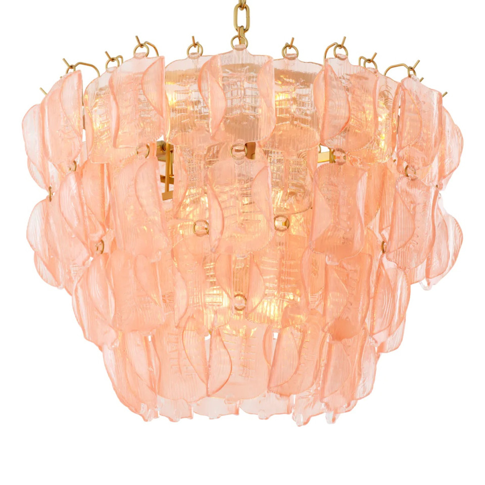 Solange ljuskrona antik mässing/rosa glas 85 cm Eichholtz Solange ljuskrona antik mässing/rosa glas 85 cm