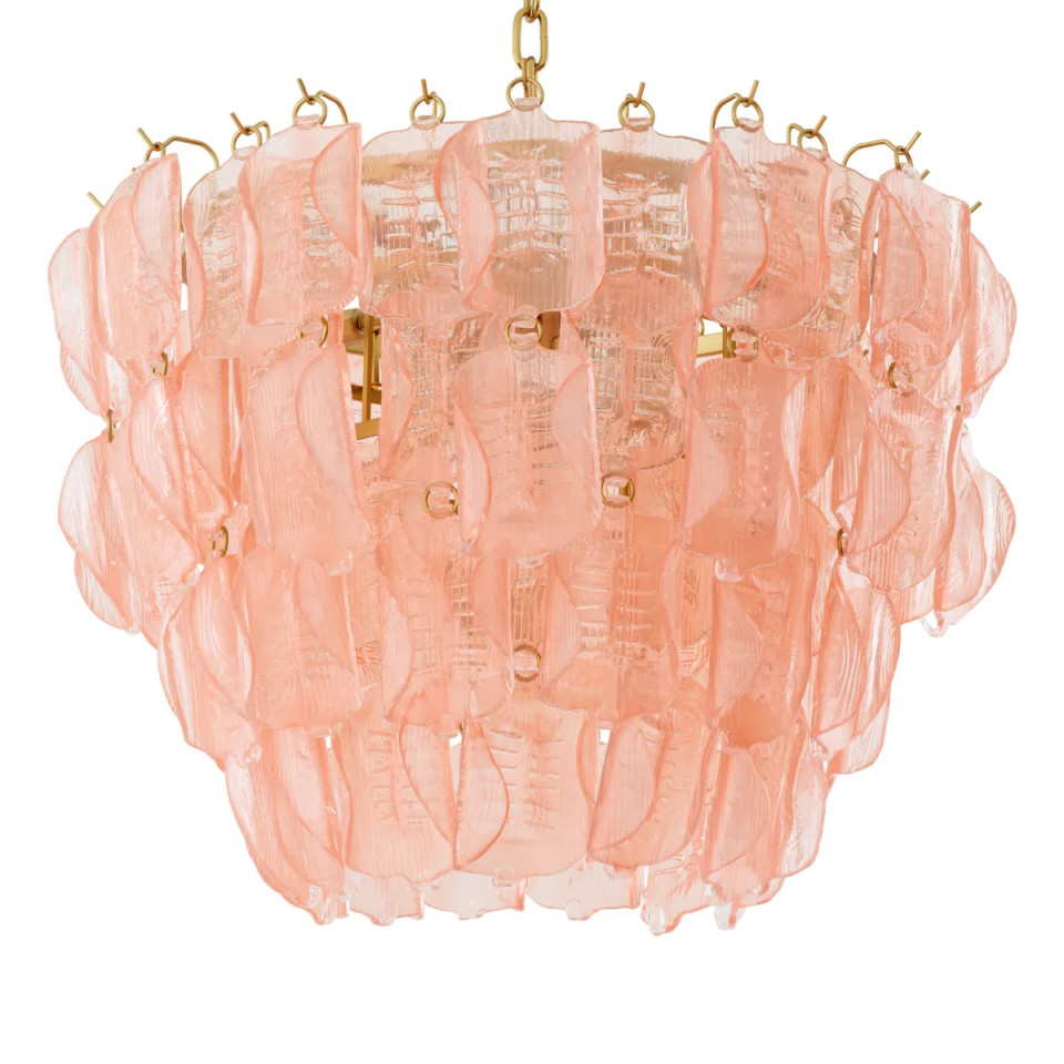 Solange ljuskrona antik mässing/rosa glas 85 cm Eichholtz Solange ljuskrona antik mässing/rosa glas 85 cm