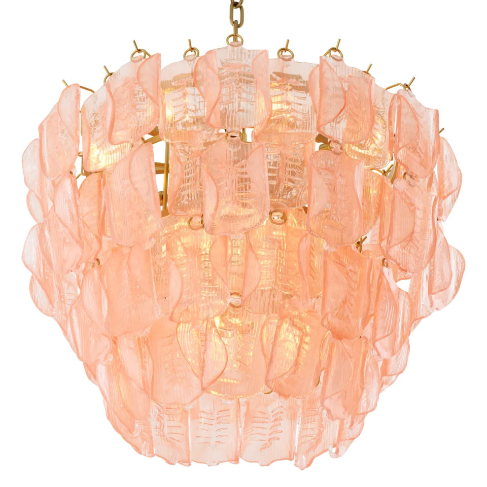 Solange ljuskrona antik mässing/rosa glas 85 cm Eichholtz Solange ljuskrona antik mässing/rosa glas 85 cm