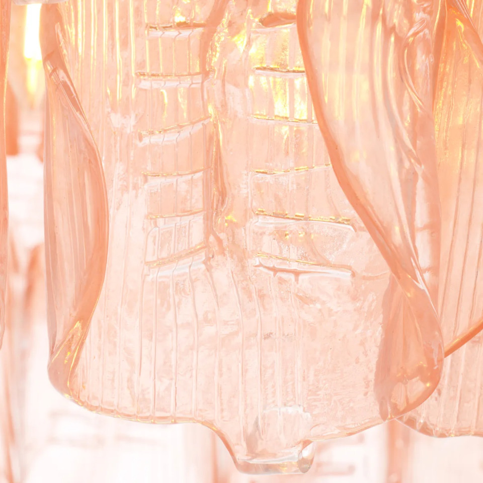 Solange ljuskrona antik mässing/rosa glas 85 cm Eichholtz Solange ljuskrona antik mässing/rosa glas 85 cm