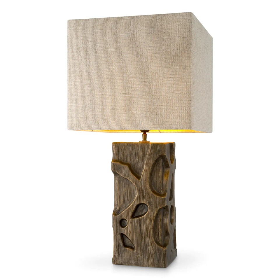 Enzo bordslampa vintage mässing/linne 77 cm Eichholtz Enzo bordslampa vintage mässing/linne 77 cm