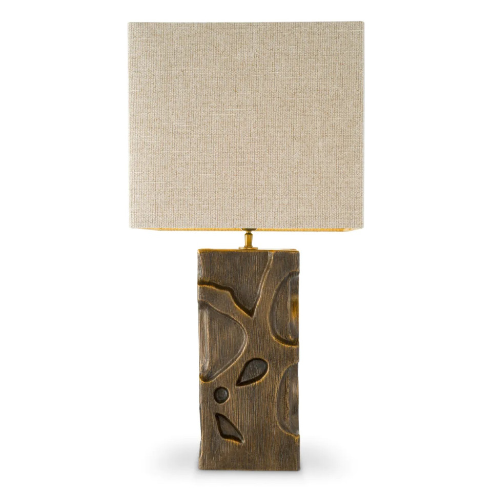 Enzo bordslampa vintage mässing/linne 77 cm Eichholtz Enzo bordslampa vintage mässing/linne 77 cm
