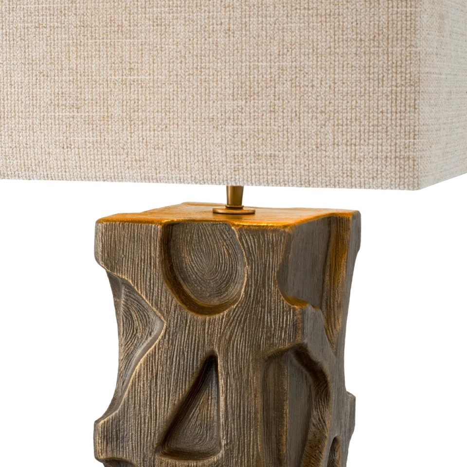 Enzo bordslampa vintage mässing/linne 77 cm Eichholtz Enzo bordslampa vintage mässing/linne 77 cm