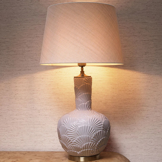 Andorra bordslampa benvit/antik mässing 92 cm Andorra bordslampa benvit/antik mässing 92 cm