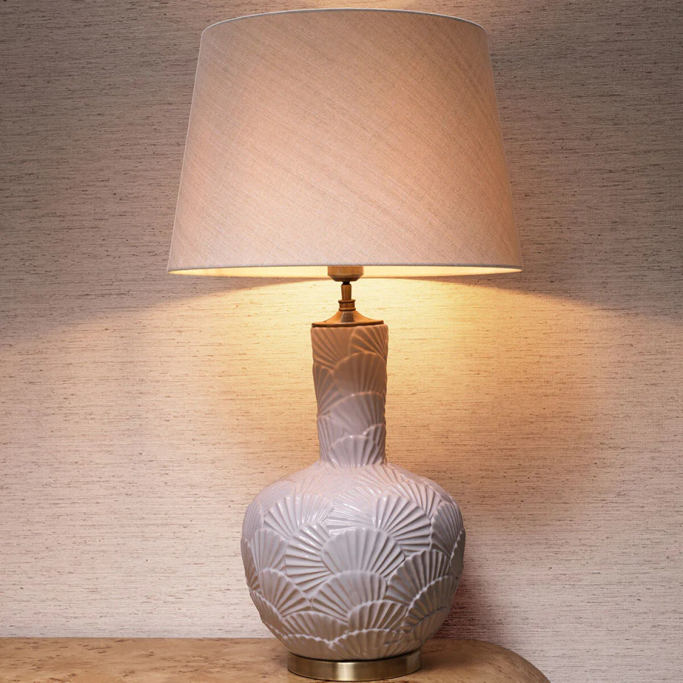 Andorra bordslampa benvit/antik mässing 92 cm Eichholtz Andorra bordslampa benvit/antik mässing 92 cm