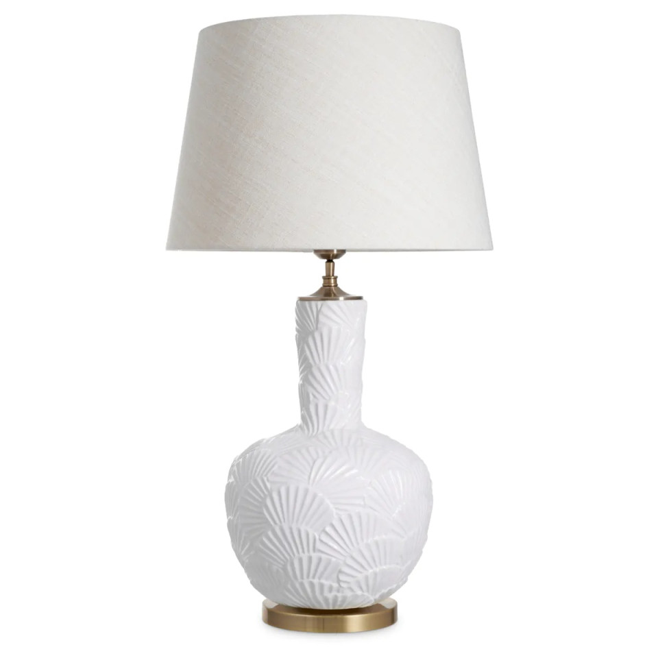 Andorra bordslampa benvit/antik mässing 92 cm Eichholtz Andorra bordslampa benvit/antik mässing 92 cm