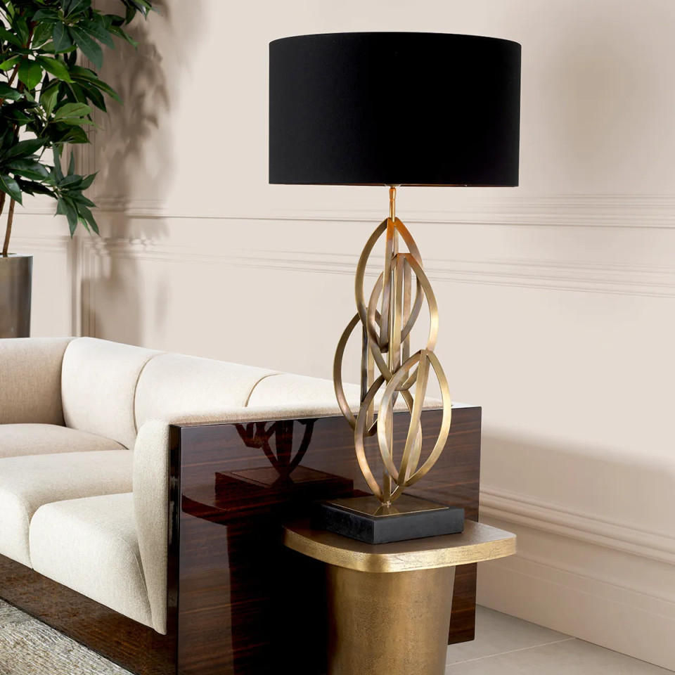 Bellamont table lamp vintage brass/black 106 cm