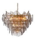 Biltmore chandelier antique brass/smoke glass 80 cm