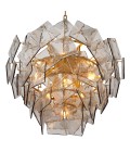 Biltmore chandelier antique brass/smoke glass 80 cm
