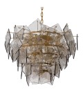 Biltmore chandelier antique brass/smoke glass 80 cm